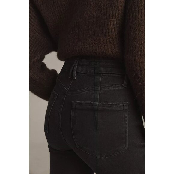 Good American Good Legs Mid-Rise Crop Mini Bootcut Jeans Black 26W PLUS SIZE - Picture 3 of 5